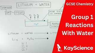 Group 1 Alkali Metals Reactions With Water  GCSE Chemistry  kaysciencecom [upl. by Carma272]