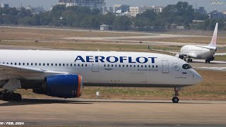 AEROFLOT ✅ RUSSIAN AIRLINES  AIRBUS A350 TAKEOFF TAN SON NHAT AIRPORT Feb 2024 [upl. by Cleodel394]