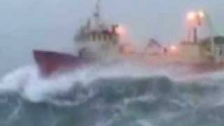 Boat in a huge storm at sea [upl. by Pearson]