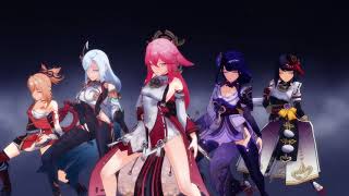 Genshin Impact MMD  Gentleman  Psy w Yae Shenhe Shogun Sara and Yoimiya in HD 60 fps 4K [upl. by Olodort]