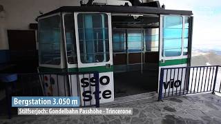 Stilfserjoch Fahrt Seilbahn Passhöhe  Station Trincerone [upl. by Aitekram266]