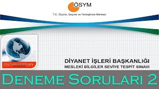 DİYANET İŞLERİ BAŞKANLIĞI  MBSTS  DENEME SORULARI 2 [upl. by Eelyek]