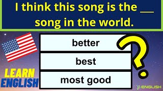 English Quiz Comparatives and Superlatives  Learn English Grammar [upl. by Atrim]