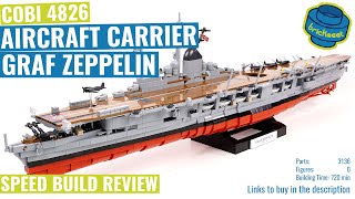 COBI 4826  Aircraft Carrier Graf Zeppelin  Speed Build Review [upl. by Wrightson]