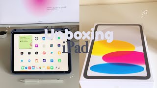 iPad 10th gen unboxing silver 64gb  accessories ☁️ asmr lofi music [upl. by Greenwald]