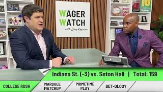 College Rush betting breakdown of NIT championship game between Indiana St 3 and Seton Hall [upl. by Terrag]