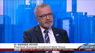 EIB ready to support international efforts with ambition  W Hoyer at BBC World Business Report [upl. by Eyram]