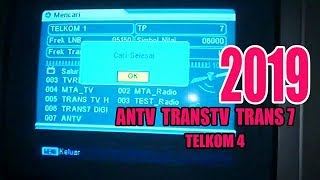 Mencari ANTV TRANS TV TRANS7 pada satelit TELKOM 4 Terbaru 2019 [upl. by Deborah]