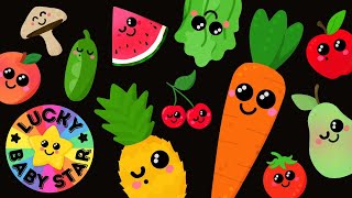 🥕Dancing Fruit amp Vegetables by Lucky Baby Star Colourful Sensory Food Party for Little Dancers🍍 [upl. by Libb]