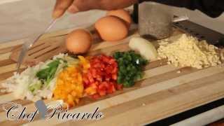 How To Make Jamaica Vegetable amp Cheese Omelette  Recipes By Chef Ricardo [upl. by Lerraj]