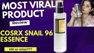 Most viral product COSRX SNAIL 🐌 96 mucin power essence REVIEW Hit or Miss cosrx [upl. by Wilton338]