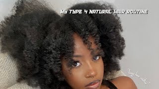 my type 4 natural hair routine  wash day blow drying and fluffy braid out routine lazy natural [upl. by Zavras]