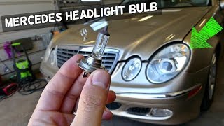 MERCEDES W211 LOW BEAM HEADLIGHT BULB REPLACEMENT REMOVAL [upl. by Ailev]