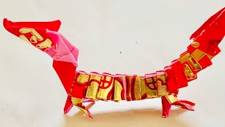 Red packet dragon  Chinese Zodiac 2024 CNY DIY  Chinese New Year Decoration Ideas CNY Crafts 2024 [upl. by Ennazor]