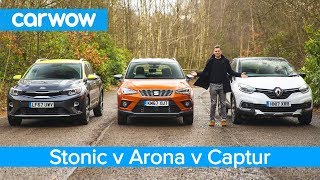 Kia Stonic vs SEAT Arona vs Renault Captur 2019  See which is the best small SUV [upl. by Dwyer]