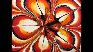 50 How to do a Bottle Bottom Pour Sunset colors Acrylic Pouring [upl. by Rogerio634]