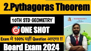 10th Std Geometry2Pythagoras TheoremOne Shot VideoBoard Exam 2024Pradeep Giri Sir [upl. by Gokey]