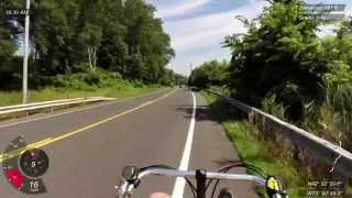 Red Hook to Hudson NY on Bacchetta Giro 20 recumbent bicycle ride Garmin Virb Elite [upl. by Jer]