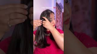 Cute easy hairstyle for long amp short hair ✨🎀 hairstyle easyhairstyles ytshorts hairhack hair [upl. by Hallagan]