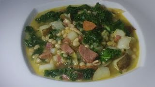 Caldo Gallego  Spanish White Bean Stew with Ham Bacon Chorizo Cabbage and Kale  Puerto Rican [upl. by Notse813]