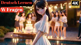 W Fragen┃Deutsch Hören Learn ┃A1B1 Mit Titeln ┃ Spreche amp Vokabeln [upl. by Park405]