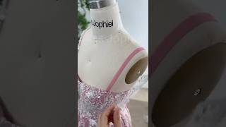 Making a corset 3D floral beaded pink ivory midi dress dress fashion sewing hautecouture [upl. by Nations]