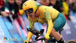 Australias Grace Brown fights rain BRINGS THUNDER for first Olympic gold in Paris  NBC Sports [upl. by Nylrehs]