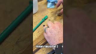 Making a hickory falcata Part 2 woodensword woodworker carpentry woodwork [upl. by Nomyad]