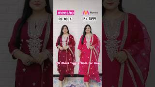 Meesho vs Myntra Same Kurta Comparison meesho meeshovsmyntra shorts ytshorts [upl. by Olwen809]