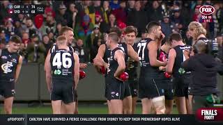 Carlton crowd singing the song after the Blues Elimination final win  AFL Finals 2023 [upl. by Learrsi454]