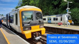 Trains at Sevenoaks SEML 02062021 [upl. by Yekim288]