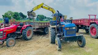 Swaraj Mahindra Sonalika Tractors Loading Sand by Jcb 3dx  Tractor Fully loaded trolley  Ep 24 [upl. by Cleavland]