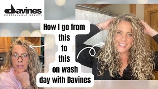 New Wash Day FAV  Curly Wavy Hair Routine using Davines [upl. by Nogaem]