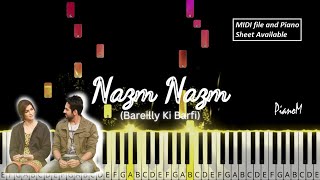 Nazm Nazm  Bareilly Ki Barfi  Piano Cover  MIDI and Piano Sheet [upl. by Yumuk566]