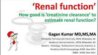 Is creatinine clearance a good estimator of GFR [upl. by Souza]