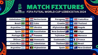 FIFA futsal world cup 2024 schedule  FIFA futsal world cup 2024 fixtures \ FIFA world cup fixtures [upl. by Hose]