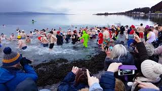 Limekilns Loony Dook Breakfast Dip New Years Day 2018 4K UHD video [upl. by Killion]