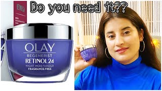 OLAY REGENERIST RETINOL 24 NIGHT CREAM REVIEW Best Anti Ageing Night Cream Rachna Jintaa [upl. by Jarret]