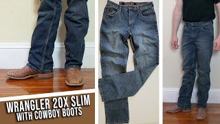 Wrangler 20x Jeans Slim Fit FLEX AND STRETCH with Cowboy Boots [upl. by Nnaeus]