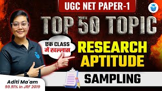 Sampling  UGC NET Research Aptitude by Aditi Mam  How to do UGCNET Paper1 Topic Wise Preparation [upl. by Ettereve]