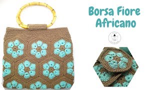 TUTORIAL Borsa Fiore Africano  parte 2african flower baglafatatuttofare [upl. by Trahurn9]