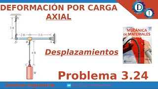 DEFORMACIÓN POR CARGA AXIAL  MECÁNICA DE MATERIALES  HIBBELER  EJERCICIO RESUELTO 324 [upl. by Anahs]