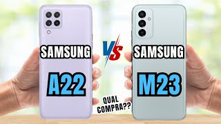 SAMSUNG A22 5G VS SAMSUNG M23 5G COMPARATIVO QUAL COMPRAR  📱 canaldwn [upl. by Ardis243]