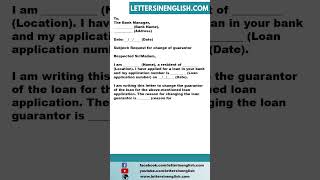 Guarantor Change Request Letter  Letter to Bank for Change of Guarantor [upl. by Ikkin838]