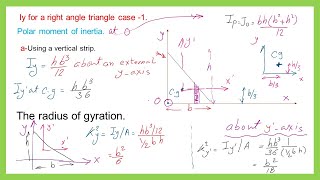 CE11010 Iy moment of inertia and I polar for right angle  case no1English [upl. by Rumney15]