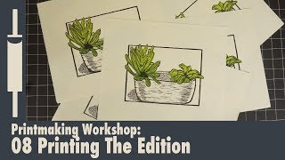 Linocut Printmaking Tutorial 08 Printing The Edition [upl. by Lubow55]