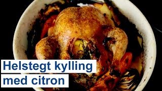 Opskrift Helstegt kylling med citron hvidløg og rodfrugter  REMA 1000 Danmark [upl. by Drais]