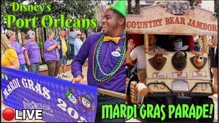 🔴LIVE Disney’s Port Orleans MARDI GRAS PARADE Characters amp Cast Member Floats Disney World Live [upl. by Elidad]