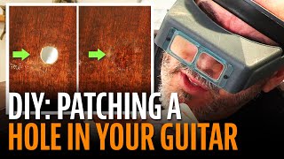 How to Patch a Hole in Your Acoustic Guitar [upl. by Ahsiekat]