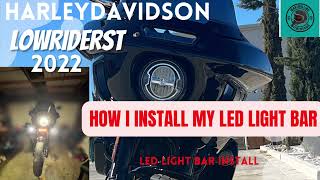 2022 Harley lowriderst install MOONSMC® V3 Dual Function White  Amber LEDLight Bar [upl. by Nadab847]